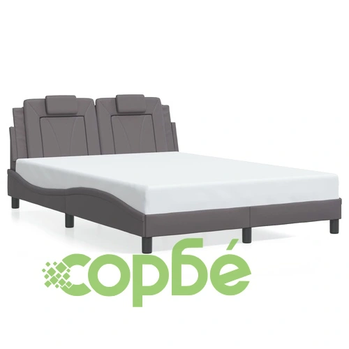 Рамка за легло с LED осветление сива 120x200 см изкуствена кожа ➤ топ цена ➤ sorbe.bg