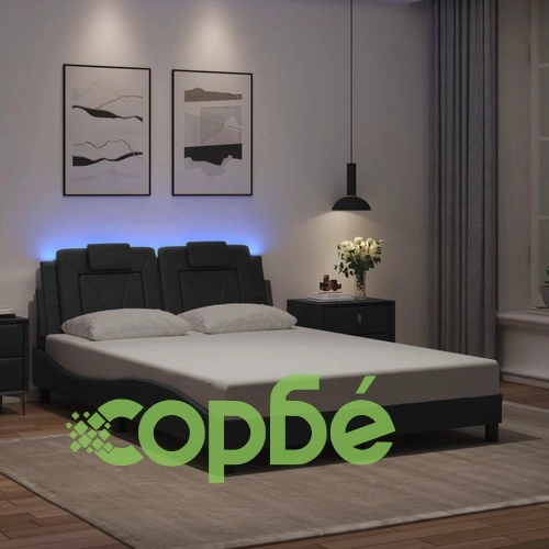 Рамка за легло с LED осветление сива 120x200 см изкуствена кожа ➤ топ цена ➤ sorbe.bg