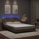 Рамка за легло с LED осветление, капучино, 140x200 cм, еко кожа