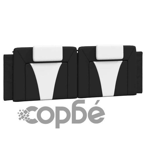 Рамка за легло с LED осветление черно-бяла 160x200 cм еко кожа ➤ топ цена ➤ sorbe.bg