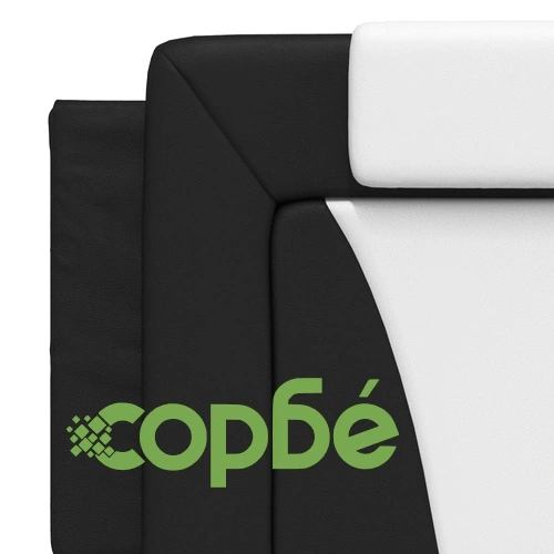 Рамка за легло с LED осветление черно-бяла 160x200 cм еко кожа ➤ топ цена ➤ sorbe.bg
