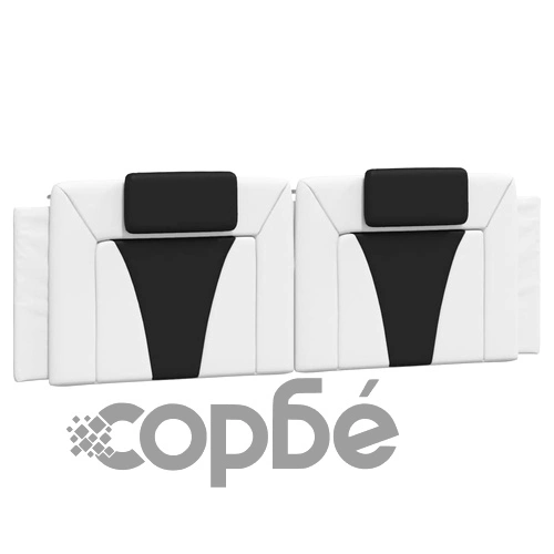 Рамка за легло с LED осветление бяло-черна 160x200 cм еко кожа ➤ топ цена ➤ sorbe.bg