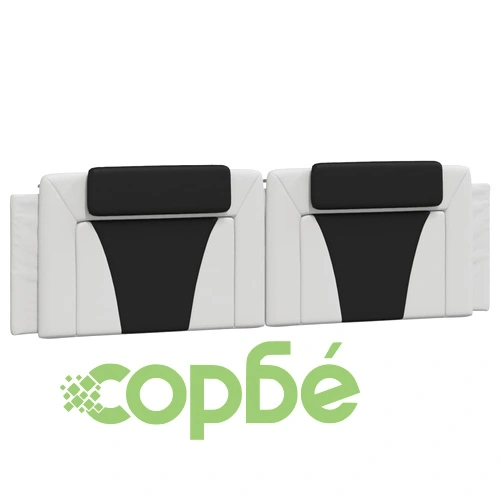 Рамка за легло с LED осветление бяло-черна 180x200 см еко кожа ➤ топ цена ➤ sorbe.bg