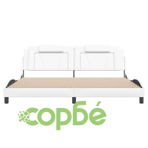 Рамка за легло с LED осветление бяла 200x200 см изкуствена кожа ➤ топ цена ➤ sorbe.bg