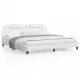 Рамка за легло с LED осветление бяла 200x200 см изкуствена кожа