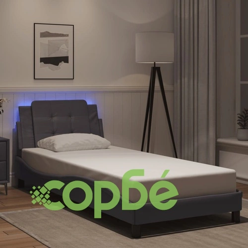 Рамка за легло с LED осветление сива 80x200 см изкуствена кожа ➤ топ цена ➤ sorbe.bg