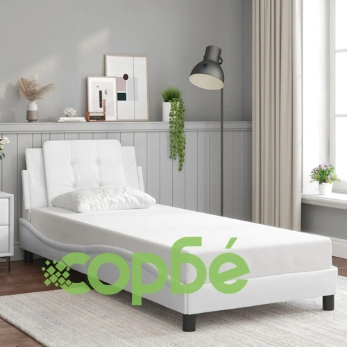 Рамка за легло с LED осветление бяла 90x190 см изкуствена кожа ➤ топ цена ➤ sorbe.bg