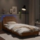 Рамка за легло с LED осветление, капучино, 90x190 см, еко кожа