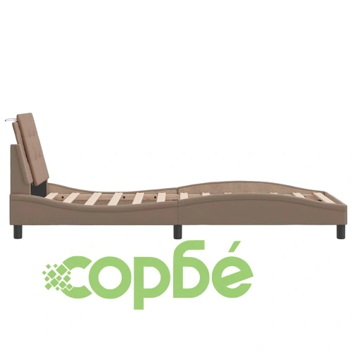 Рамка за легло с LED осветление, капучино, 90x190 см, еко кожа ➤ топ цена ➤ sorbe.bg