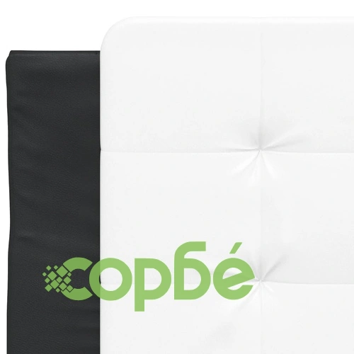 Рамка за легло с LED осветление черно и бяло 100x200см еко кожа ➤ топ цена ➤ sorbe.bg
