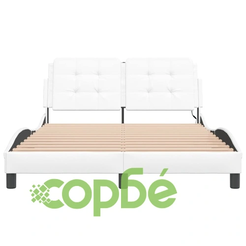 Рамка за легло с LED осветление бяла 120x200 см изкуствена кожа ➤ топ цена ➤ sorbe.bg