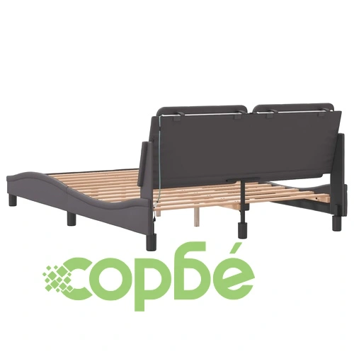 Рамка за легло с LED осветление сива 120x200 см изкуствена кожа ➤ топ цена ➤ sorbe.bg