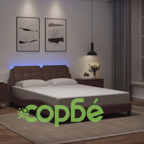 Рамка за легло с LED осветление сива 120x200 см изкуствена кожа ➤ топ цена ➤ sorbe.bg