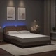 Рамка за легло с LED осветление, капучино, 120x200 см, еко кожа