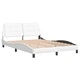Рамка за легло с LED осветление бяла 140x190 см изкуствена кожа
