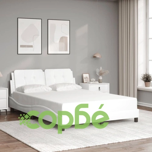 Рамка за легло с LED осветление бяла 140x190 см изкуствена кожа ➤ топ цена ➤ sorbe.bg