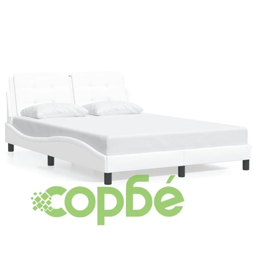 Рамка за легло с LED осветление бяла 140x190 см изкуствена кожа ➤ топ цена ➤ sorbe.bg