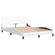 Рамка за легло с LED осветление бяла 140x190 см изкуствена кожа