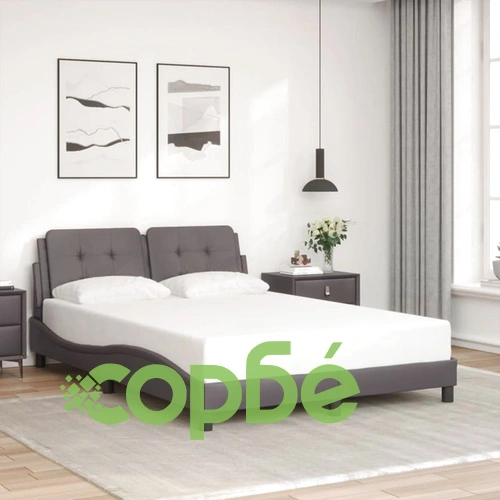 Рамка за легло LED осветление сива 140x190 см изкуствена кожа ➤ топ цена ➤ sorbe.bg