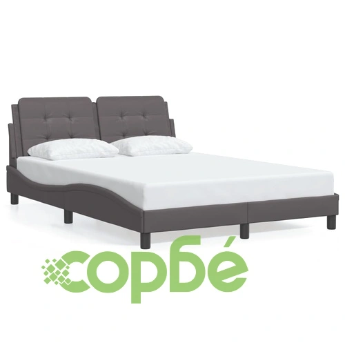 Рамка за легло LED осветление сива 140x190 см изкуствена кожа ➤ топ цена ➤ sorbe.bg