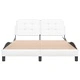 Рамка за легло с LED осветление, бяла, 140x200 cм, еко кожа