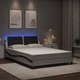 Рамка за легло с LED осветление бяло-черна 140x200 cм еко кожа