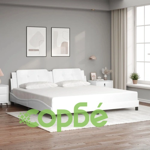 Рамка за легло с LED осветление бяла 200x200 см изкуствена кожа ➤ топ цена ➤ sorbe.bg