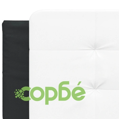 Рамка за легло с LED, черно и бяло, 200x200 см, изкуствена кожа ➤ топ цена ➤ sorbe.bg
