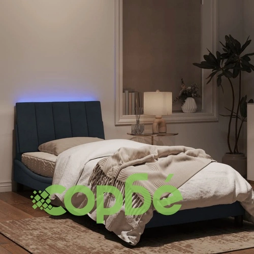 Рамка за легло с LED осветление, тъмносива, 90x190 см, кадифе ➤ топ цена ➤ sorbe.bg