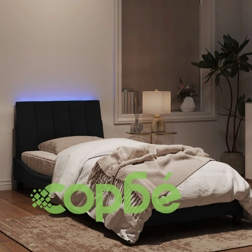 Рамка за легло с LED осветление, черна, 90x190 см, кадифе ➤ топ цена ➤ sorbe.bg