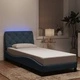 Рамка за легло с LED осветление, тъмносива, 90x190 см, кадифе