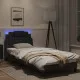 Рамка за легло с LED осветление черна 90x190 см изкуствена кожа