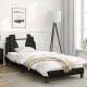 Рамка за легло с LED осветление черно и бяло 90x190 см еко кожа