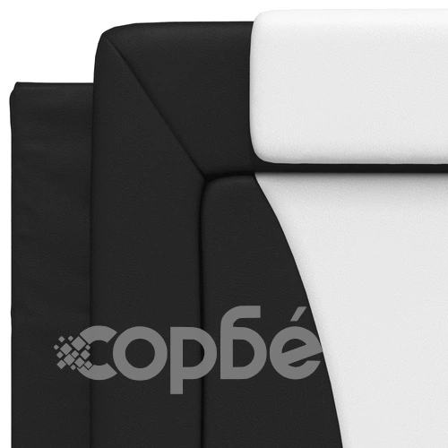 Рамка за легло с LED осветление черно-бяла 90x190 см еко кожа ➤ топ цена ➤ sorbe.bg