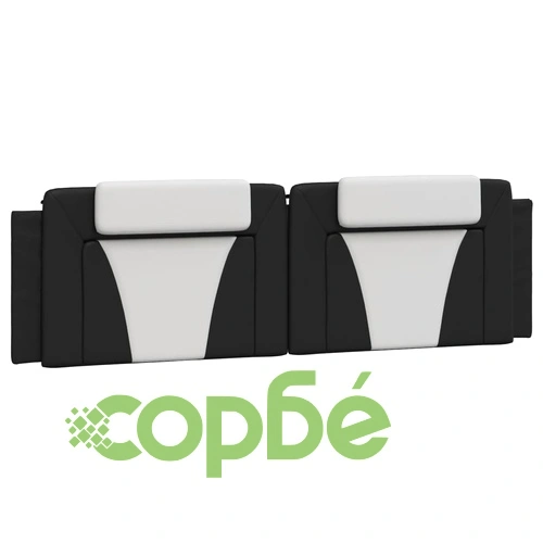 Рамка за легло с LED осветление черно-бяла 180x200 см еко кожа ➤ топ цена ➤ sorbe.bg