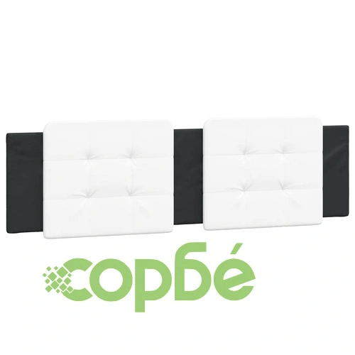 Рамка за легло с LED осветление черно-бяла 180x200 см еко кожа ➤ топ цена ➤ sorbe.bg