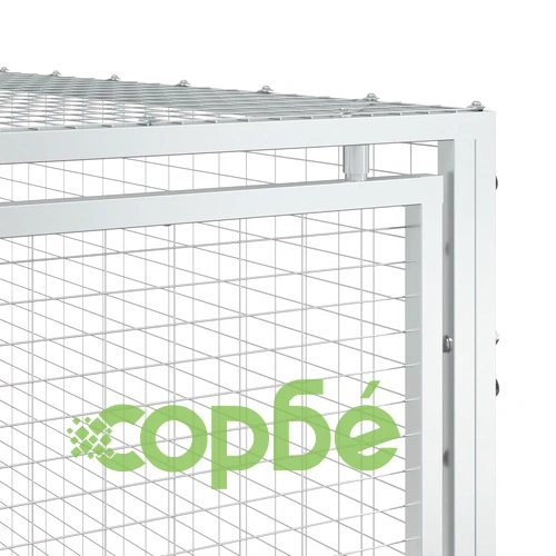 Кучешка къща с волиера, антрацит, 153x396x110 см, стомана ➤ топ цена ➤ sorbe.bg