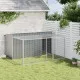 Кучешка къща с волиера, антрацит, 197x194x110 см, стомана