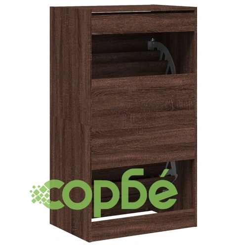 Шкаф за обувки с 2 флип чекмеджета кафяв дъб 60x42x108 см ➤ топ цена ➤ sorbe.bg