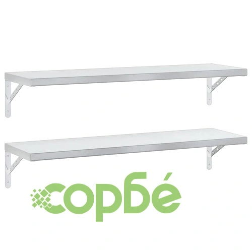 Стенни рафтове 2 бр 100x30 см сребристи неръждаема стомана ➤ топ цена ➤ sorbe.bg