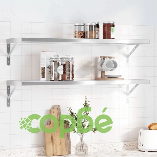 Стенни рафтове 2 бр 100x30 см сребристи неръждаема стомана ➤ топ цена ➤ sorbe.bg