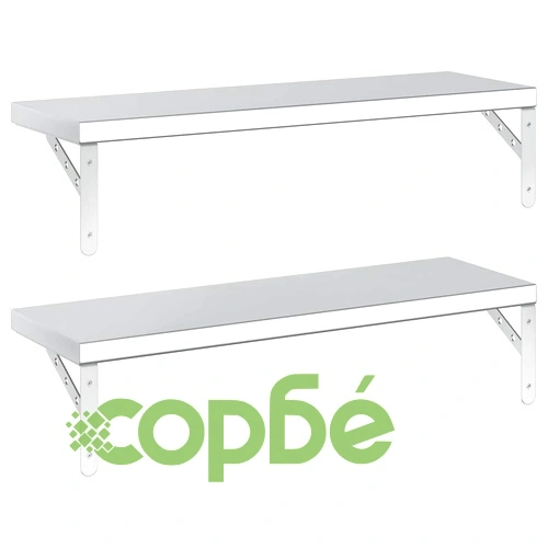 Стенни рафтове 2 бр 75x23,5 см сребристи неръждаема стомана ➤ топ цена ➤ sorbe.bg