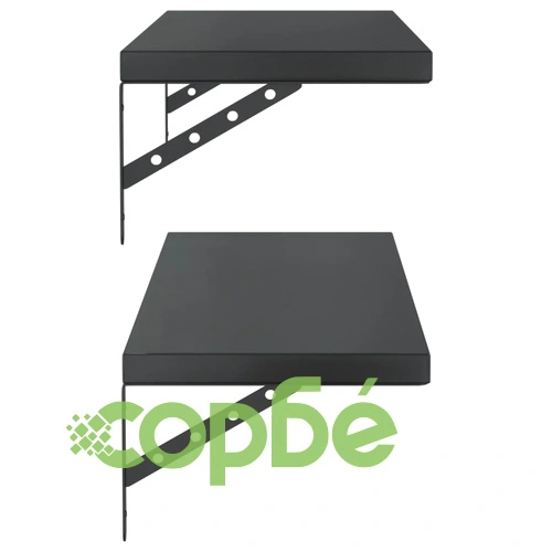 Стенни рафтове 2 бр 100x30 см черни неръждаема стомана ➤ топ цена ➤ sorbe.bg