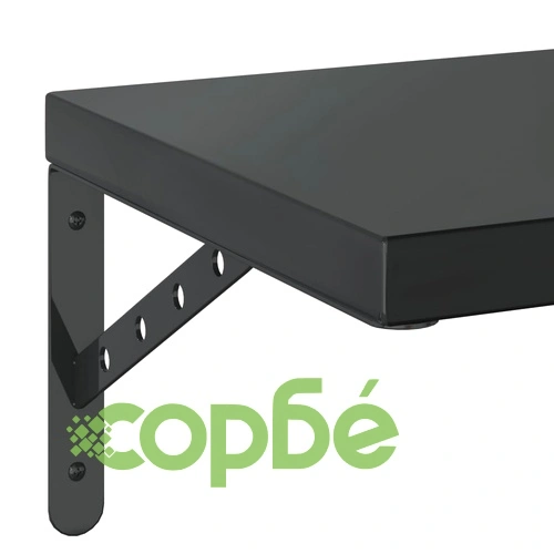 Стенни рафтове 2 бр 75x30 см черни неръждаема стомана ➤ топ цена ➤ sorbe.bg