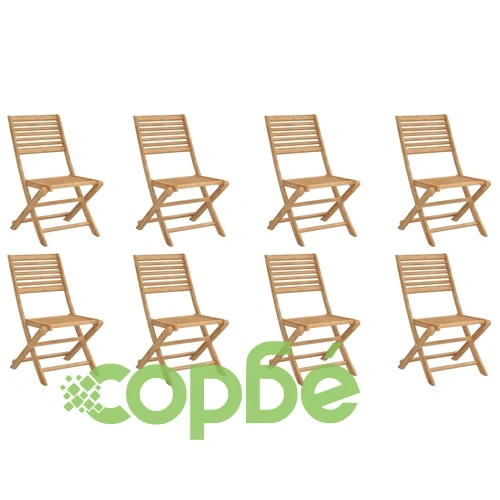 Сгъваеми градински столове 8 бр 48,5x61,5x87 см акация масив ➤ топ цена ➤ sorbe.bg