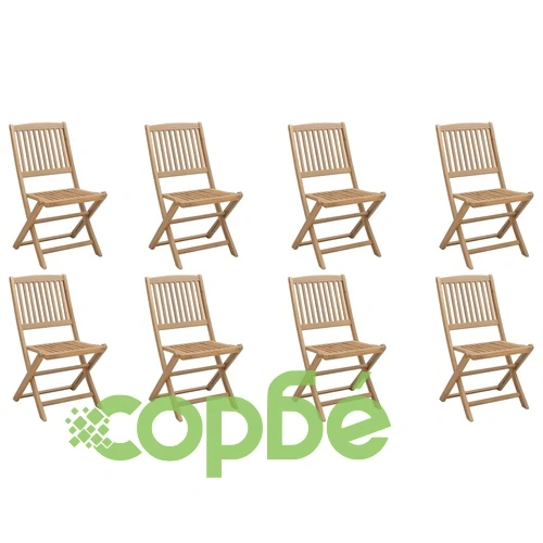 Сгъваеми градински столове 8 бр 48,5x57x90 см акация масив ➤ топ цена ➤ sorbe.bg
