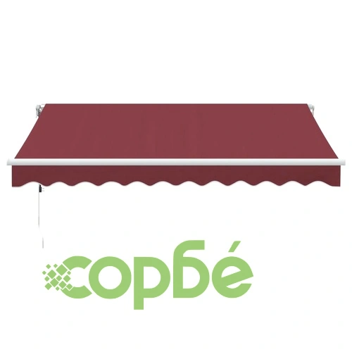 Автоматично прибираща се тента с LED, бордо, 300x250 см ➤ топ цена ➤ sorbe.bg