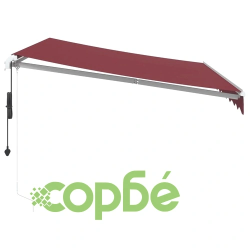 Автоматично прибираща се тента с LED, бордо, 300x250 см ➤ топ цена ➤ sorbe.bg
