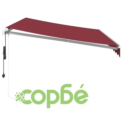 Автоматично прибираща се тента с LED, бордо, 350x250 см ➤ топ цена ➤ sorbe.bg