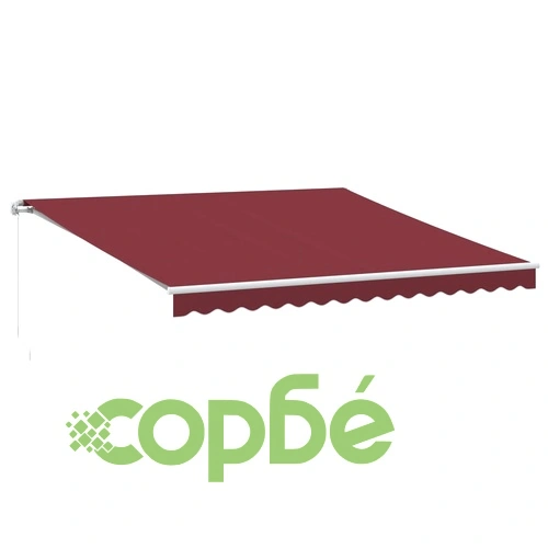 Ръчно прибираща се тента с LED, бордо, 400x300 см ➤ топ цена ➤ sorbe.bg